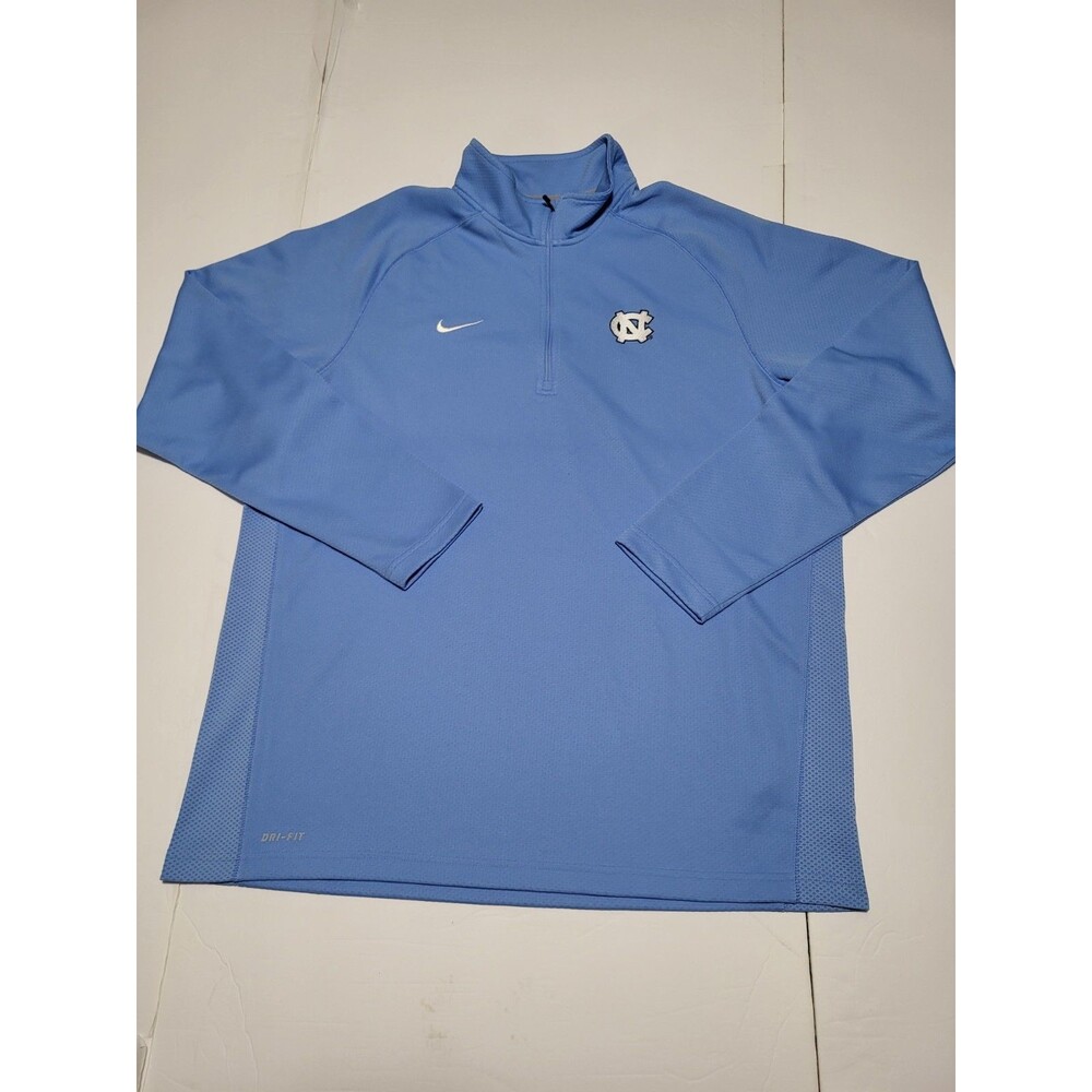 (#18) Nike Pullover XL Dri-FIT 1/4 Zip UNC Tar Heels Carolina Blue Athletic